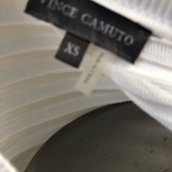 VINCE Camuto cream striped sheer long sleeve sweater size XS W1023 - Picture 9 of 9